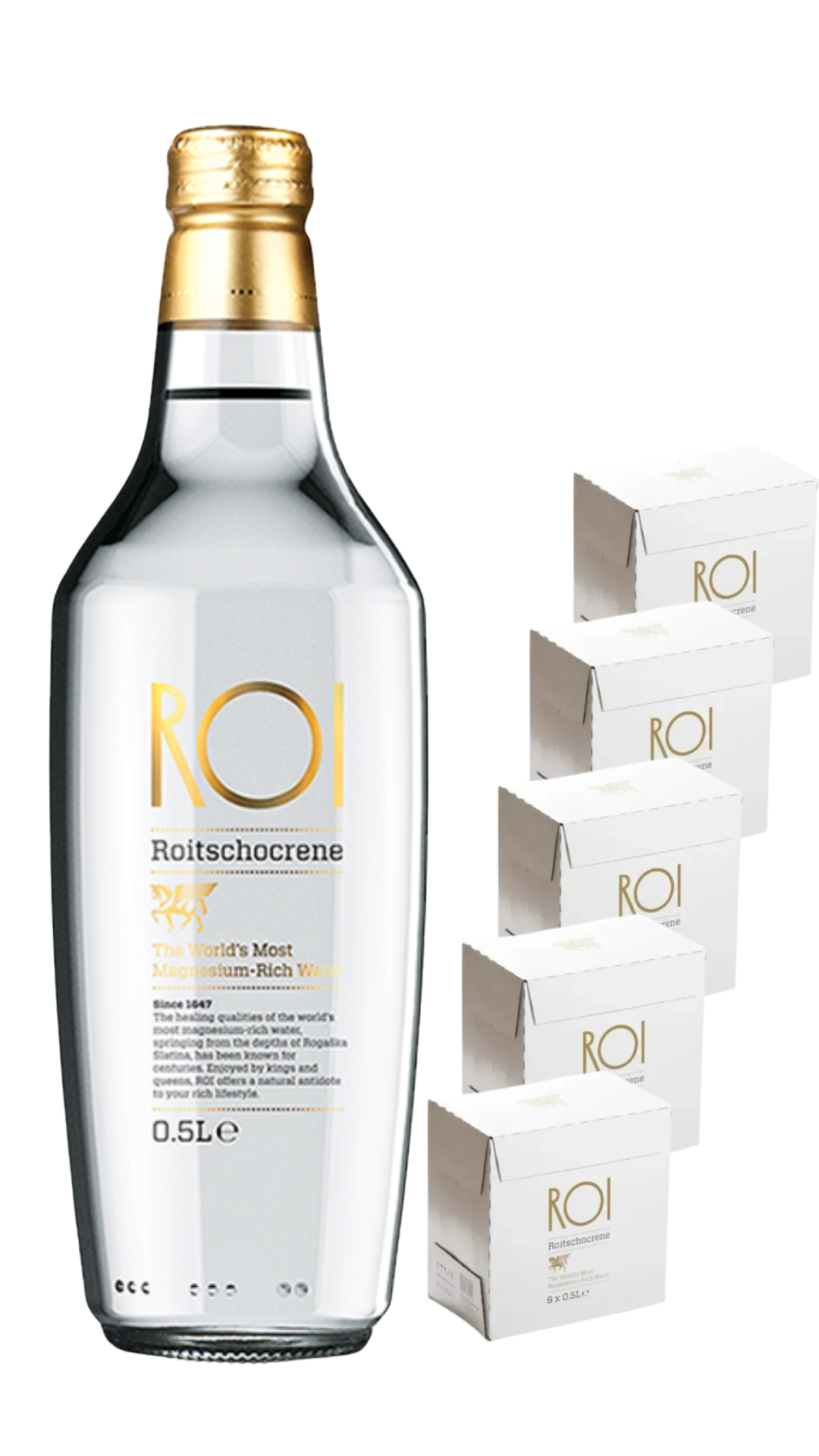 ROI WATER - 16.9 oz Glass Bottle - 5 x boxes (30 bottles)